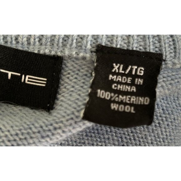 Carnoustie Blue Cable Knit Merino Wool Sleeveless Quarter-Zip Sweater Vest XL - Picture 6 of 7